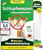 anwerk® Schlupfwespen gegen Lebensmittelmotten - 3 Karten à 1 Lieferung - Effektiv Lebensmittel Motten bekämpfen -...