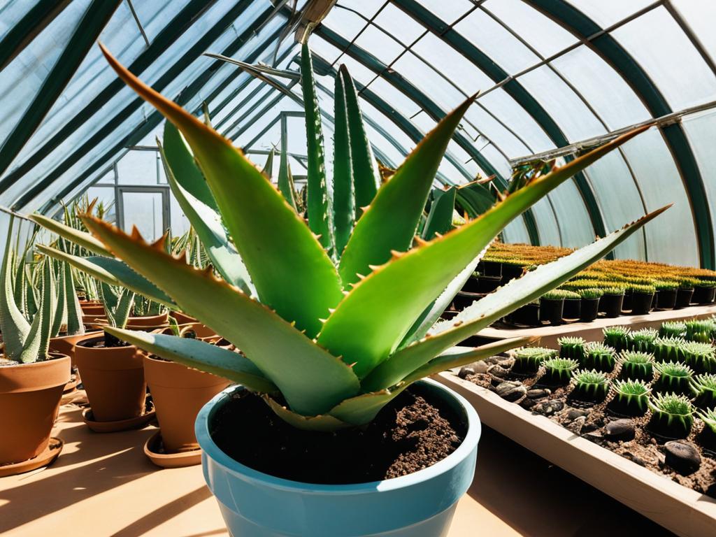 Aloe Vera im Gewächshaus pflanzen